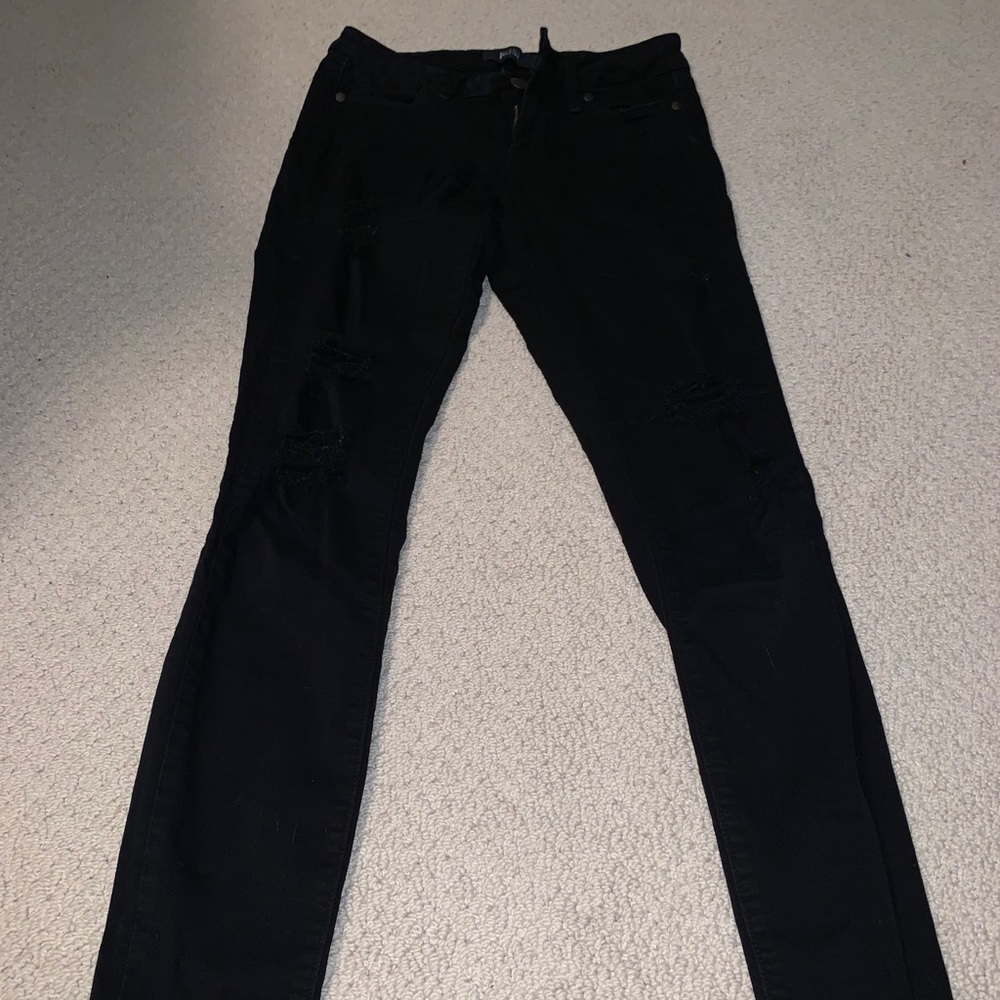 skinny ripped black paige jeans